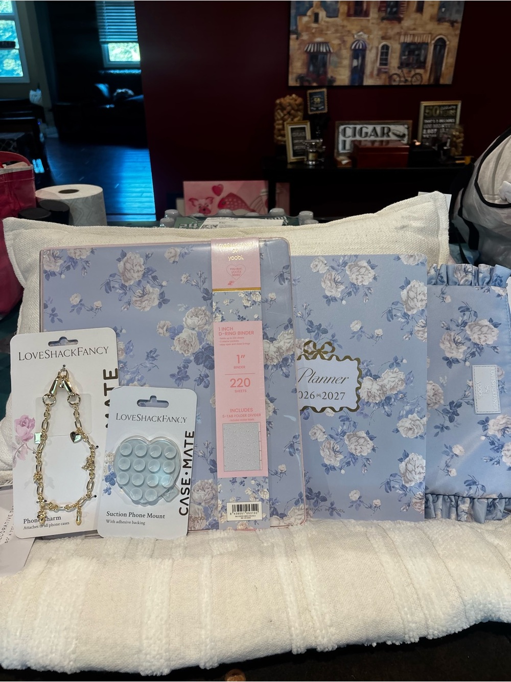 NWT LoveShackFancy Pastel Blue and Lavender Floral School Set
